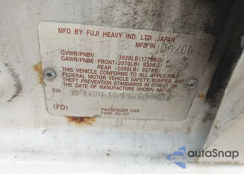 2007 Subaru Impreza 2.5I из США, поврежденный, VIN JF1GD61697H509482